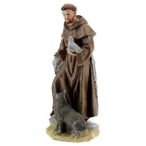 San Francesco d'Assisi 12 cm con immaginetta PREGHIERA MULTILINGUA 2