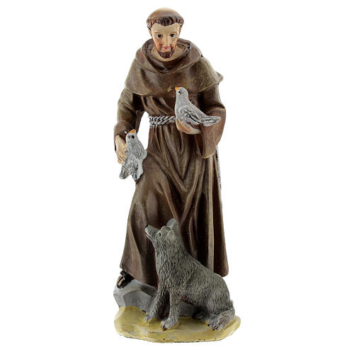 Święty Franciszek z Asyżu 12 cm z obrazkiem MODLITWA W WIELU JĘZYKACH 1