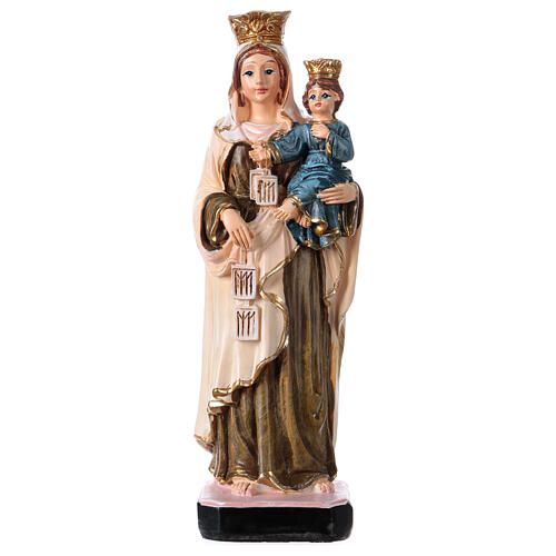 Nossa Senhora do Carmo 12 cm com imagem ORAÇÃO MULTILÍNGUE 1