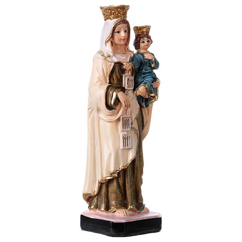 Nossa Senhora do Carmo 12 cm com imagem ORAÇÃO MULTILÍNGUE 2