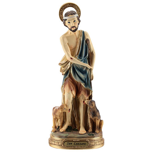 Statue of St. Lazarus in resin 30 cm 1