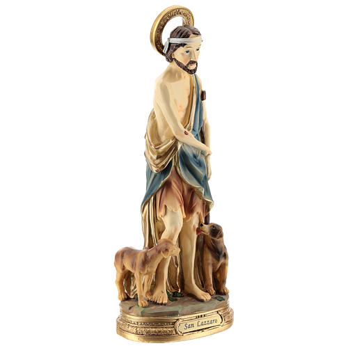 Statue of St. Lazarus in resin 30 cm 4