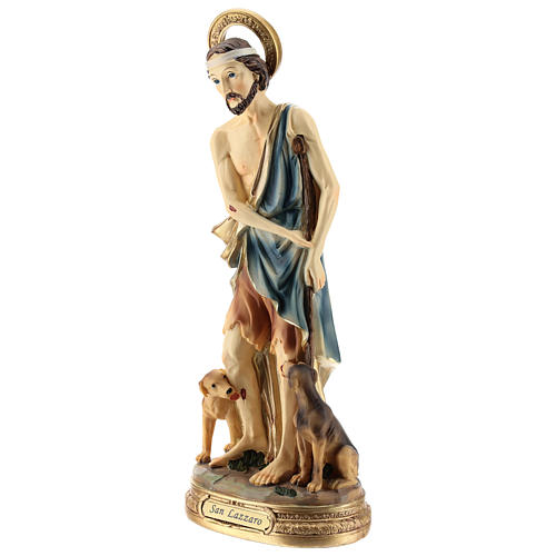 Statua di San Lazzaro resina 30 cm 3