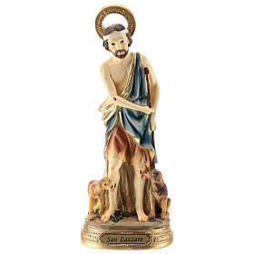 Statue of St. Lazarus in resin 20 cm