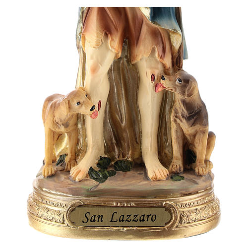 Statue of St. Lazarus in resin 20 cm 3