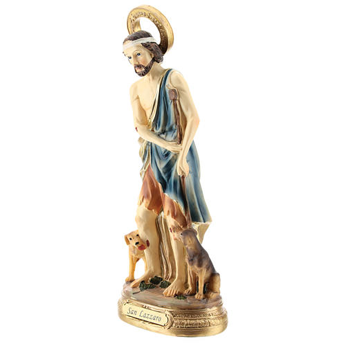 Statue of St. Lazarus in resin 20 cm 4