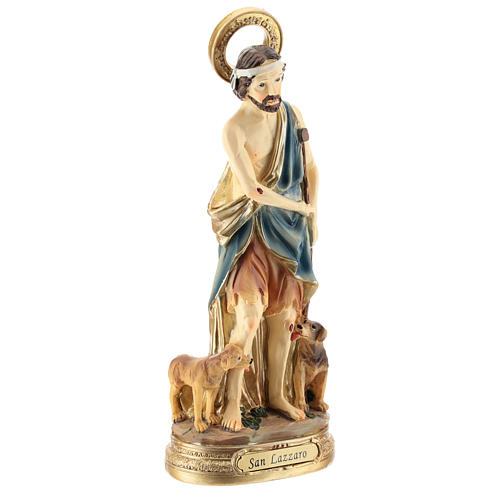 Statue of St. Lazarus in resin 20 cm 5