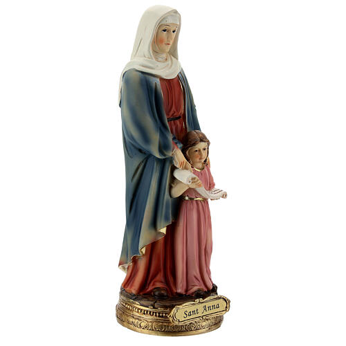 Statua di Sant'Anna e Maria resina 20 cm 3