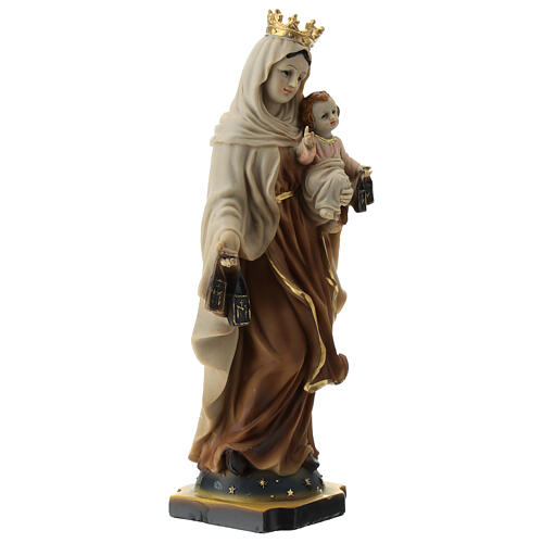 Statue of Our Lady of Mount Carmine resin 20 cm 3