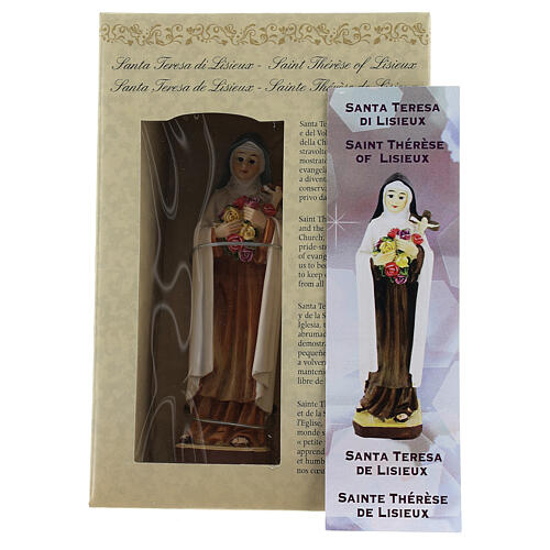 St. Therese with MULTILINGUAL PRAYER 12 cm pvc 3