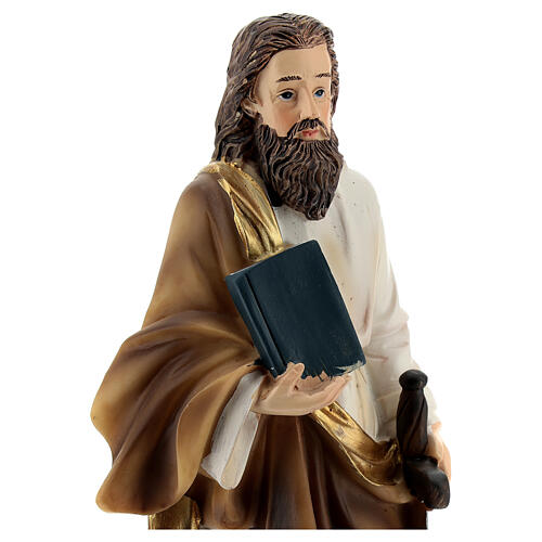Statue aus Harz Heiliger Paulus mit braunen Haaren, 21 cm 2