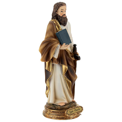 Statue aus Harz Heiliger Paulus mit braunen Haaren, 21 cm 4