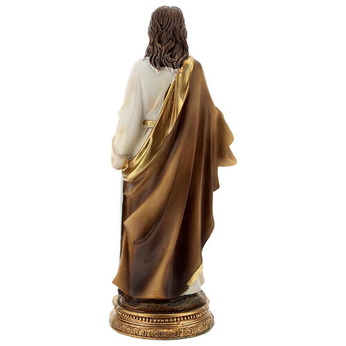 Saint Paul cheveux châtains statue résine 21 cm 5