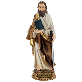 Statue of Saint Paul with brown hair, resin 21 cm