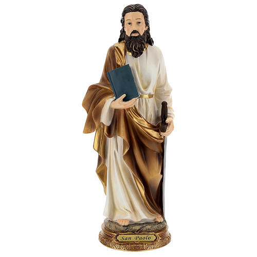 Figura Święty Paweł z Tarsu złota podstawa żywica 32 cm 1
