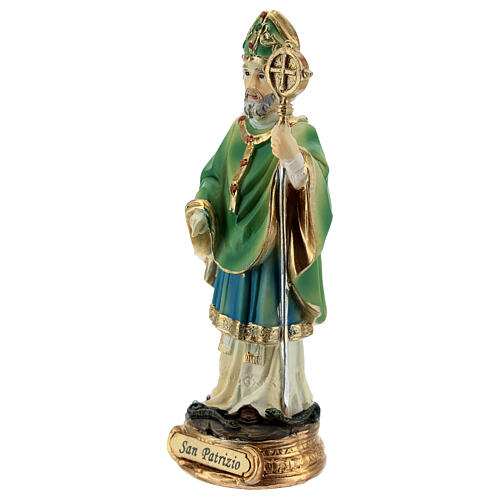 San Patrizio pastorale statua resina 13 cm 2