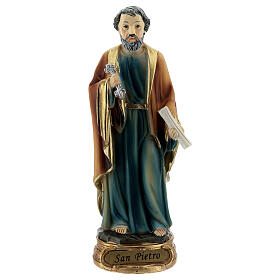 San Pietro chiavi libro statua resina 12 cm