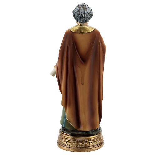 Saint Peter statue with key and scroll, resin 12 cm 4