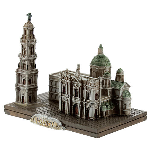 Santuário de Nossa Senhora do Rosário de Pompeia miniatura resina 8x9,5x6 cm 2
