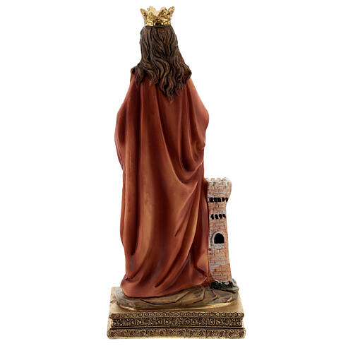 St Barbara statue with tower, in resin 15 cm 4