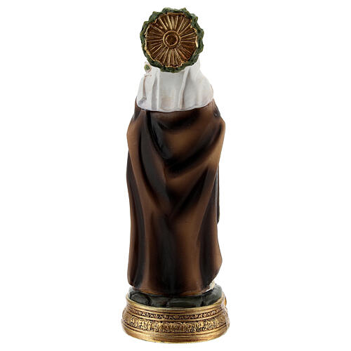 Santa Caterina Siena corona espinas lirio estatua resina 12 cm 4