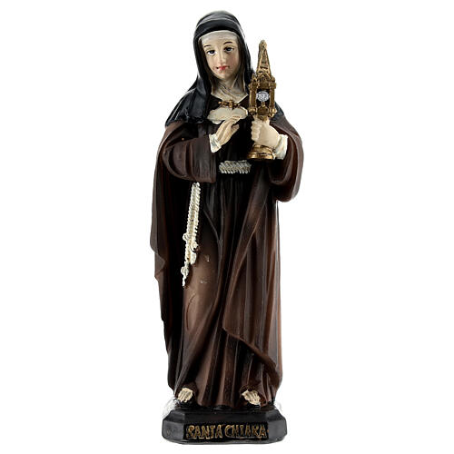 Sainte Claire avec ostensoir statue résine 12 cm 1
