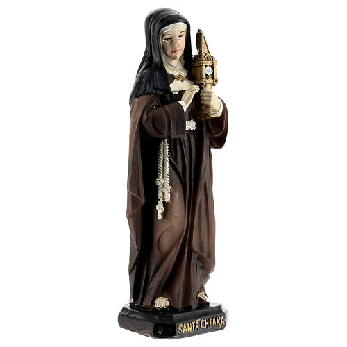 St. Clare of Assisi statue with monstrance, resin 12 cm 3