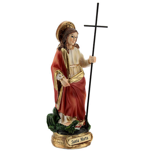 Santa Marta sconfigge Tarasca statua resina 12 cm 3