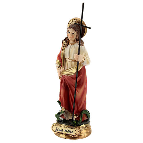 Święta Marta pokonująca Taraska figura żywica 12 cm 2