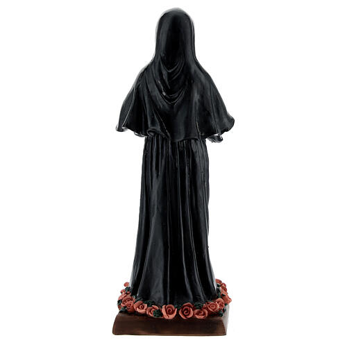 St Rita statue with pink roses, in resin 13 cm 4