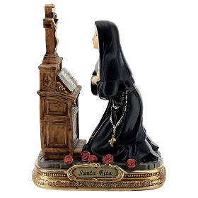 Saint Rita kneeling resin statue 12 cm