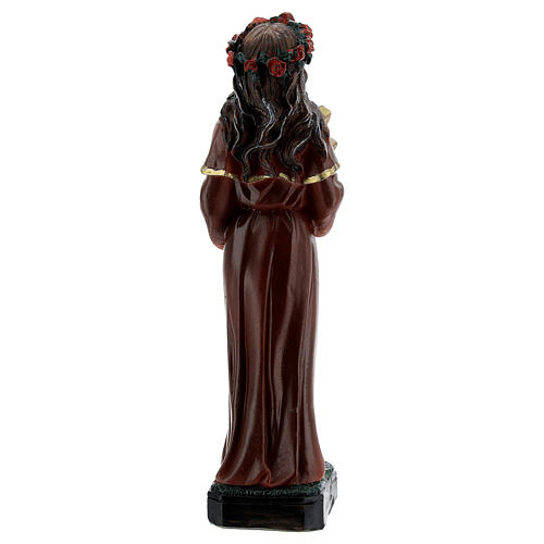 Sainte Rosalie tête de mort croix dorée statue résine 13 cm 4