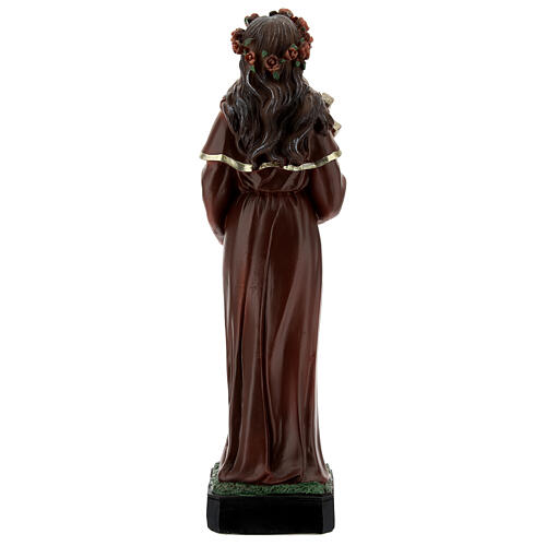 Santa Rosalía cruz calavera Evangelio estatua resina 21 cm 5