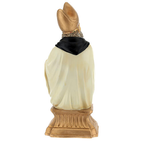 Bust of St. Augustine with miter golden resin 32 cm 6