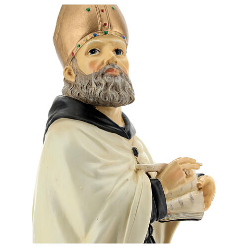 St Augustine Hippo Bust, 32 cm with mitre golden resin 4
