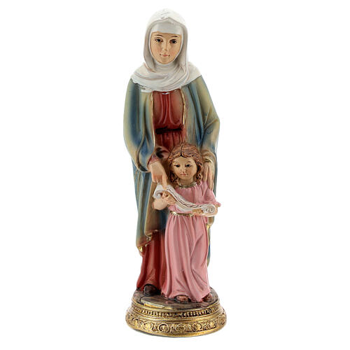 Imagem resina Santa Ana com a Virgem Maria menina 10,5 cm 1