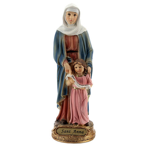 Statue aus Harz Heilige Anna mit Maria als Kind, 13 cm 1