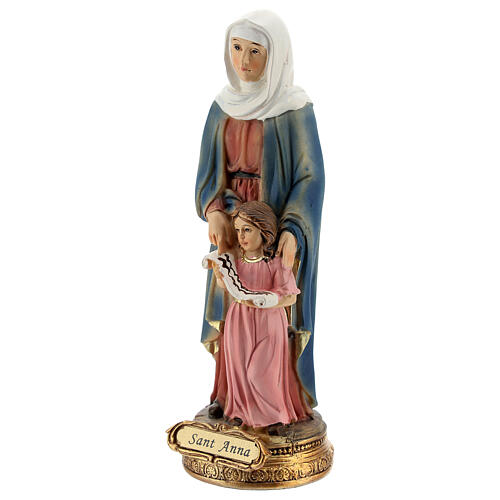 Statue aus Harz Heilige Anna mit Maria als Kind, 13 cm 2