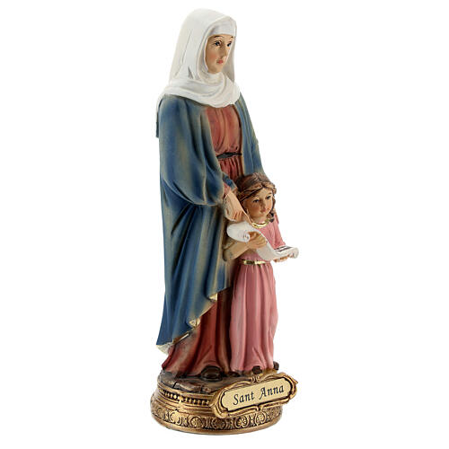 Statue aus Harz Heilige Anna mit Maria als Kind, 13 cm 3
