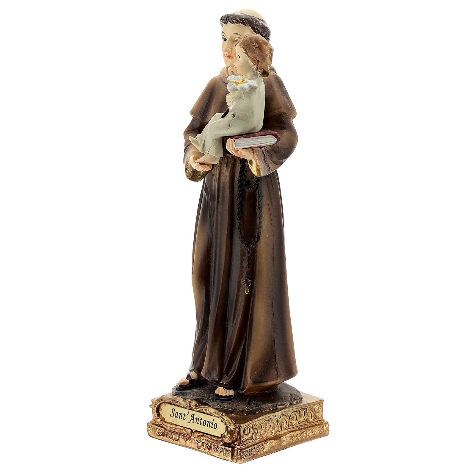 Statue of St Anthony Padua 15 cm, golden resin online sales on