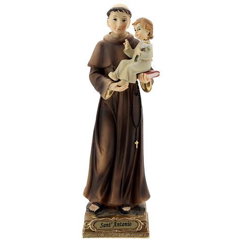Święty Antoni z Padwy lilie Dzieciątko figura żywica 22 cm 1