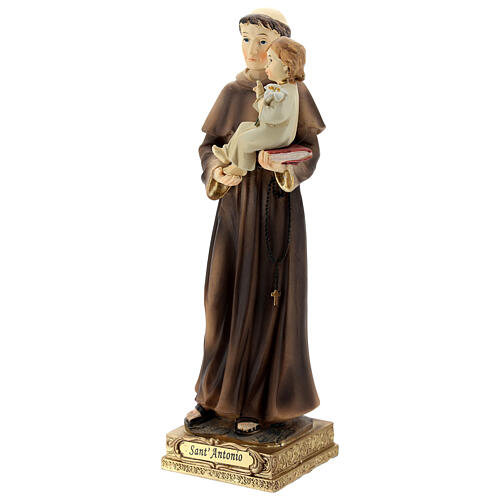 St Anthony statue holding Child with lily, 22 cm resin 3