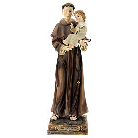 Statue aus Harz Antonius von Padua mit Kind, 32 cm