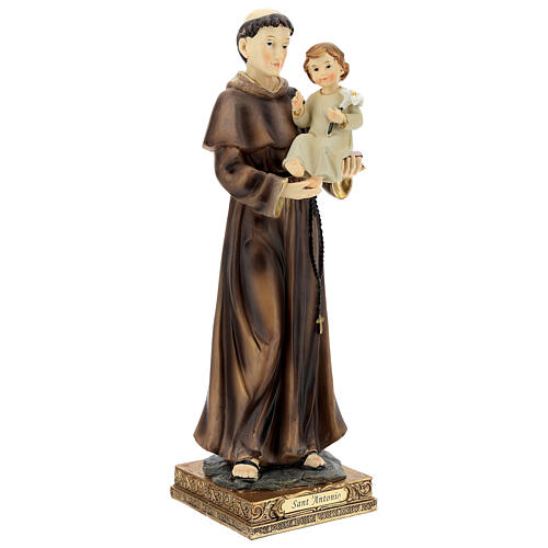Statue aus Harz Antonius von Padua mit Kind, 32 cm 4