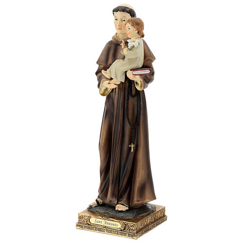Figura Święty Antoni z Padwy z Dzieciątkiem żywica 32 cm 3