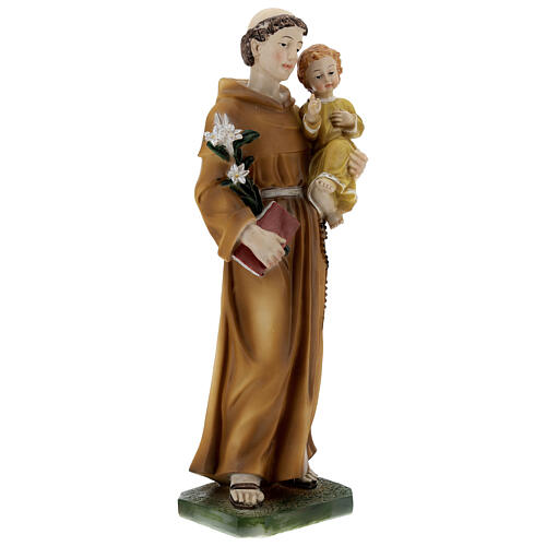 Statuette of St. Anthony with Baby resin yellow clothes 30 cm. 4