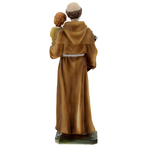 Statuette of St. Anthony with Baby resin yellow clothes 30 cm. 5