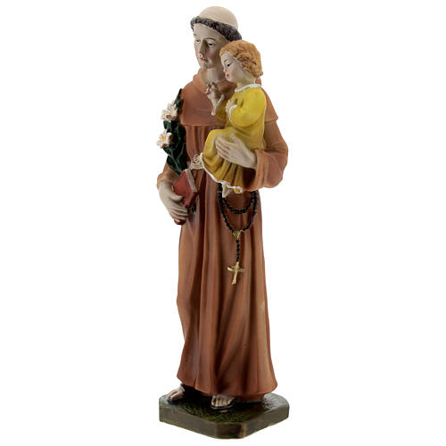 Statua Sant'Antonio libro in mano resina 20 cm 3
