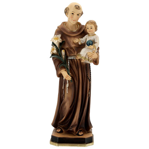 Statue of St Anthony with Child holding blue, 30 cm resin 1