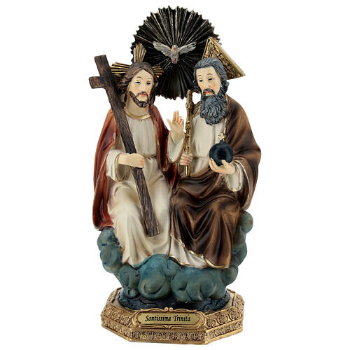 Holy Trinity statue in clouds, 20 cm resin 1